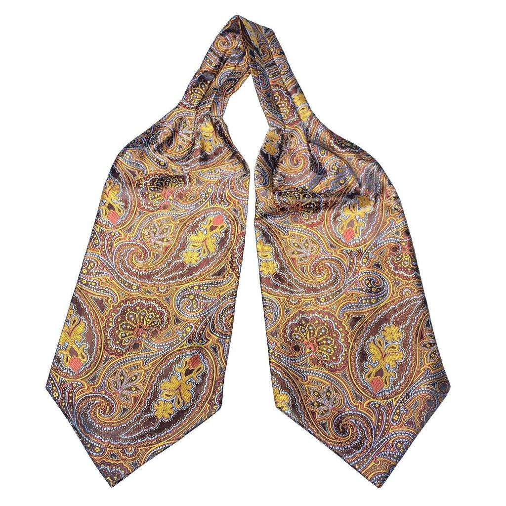 Men Vintage Self Tie Paisley Elegant Ascot Cravat Neck Scarf