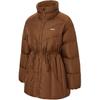 Waist-Defining Solid Color Mid-Length Warm Fashionable Versatile Duck Down Jacket Women Jacket Brown JL9845