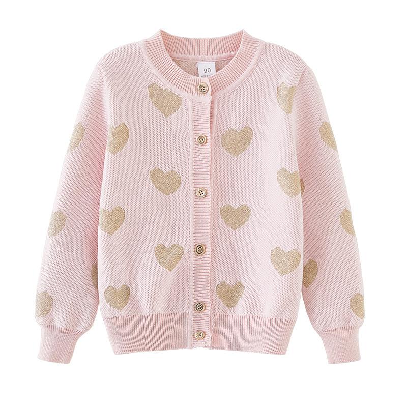 Детская одежда на весну и осень Love Jacquard для маленьких и средних детей, свитер, кардиган, куртка, утолщенный вязаный кардиган для девочек