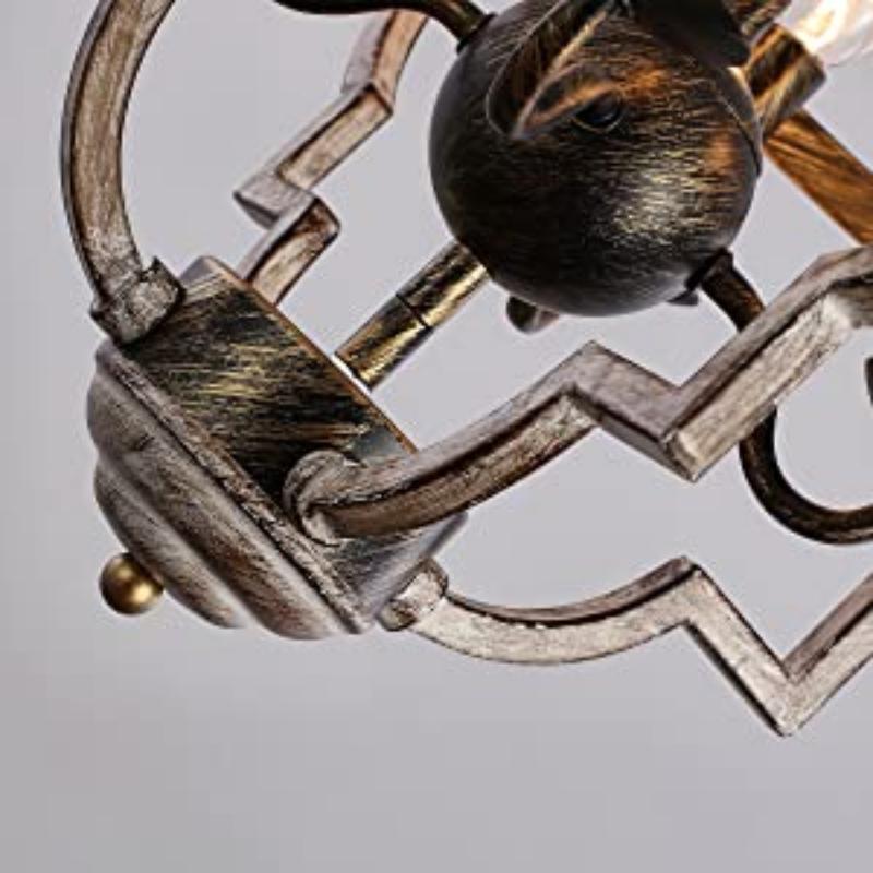 Металлическая люстра, освещение, потолочный светильник из состаренного дерева, кухонный прихожая, фойе