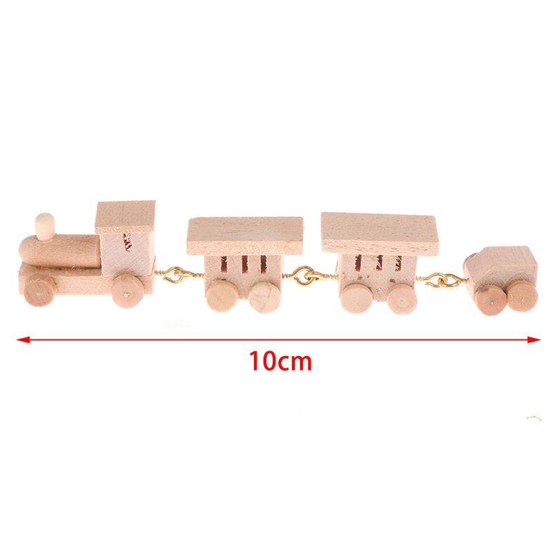 1Pc 1:12 Dollhouse Miniature Wooden Train Simulation Model Toy Doll House Decor