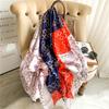 Big Size Women Scarf Spring Silk Hijabs Floral Print Shawls and Wraps Ladies Pashmina Bandana Foulard Soie Scarves