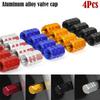 4pcs Car Tire Valve Stem Caps Aluminum Valve Caps Wheel Tires Valves Tyre Stem Air Caps