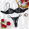 Y Эксклюзивный комплект женского нижнего белья с цветочной вышивкой для внешней торговли 23171