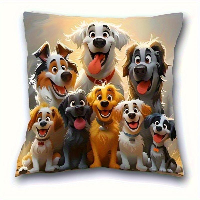 Vikama Puppy Print Short-Pile Fleece Pillowcase - Home Room Bedroom Decor Architectural Collectibles