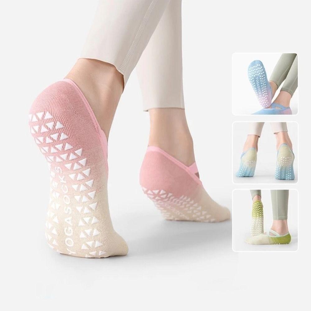 Breathable Fitness PilatesSocks Patchwork Floor Socks Sweet Gradient Silicone Yoga Socks Women