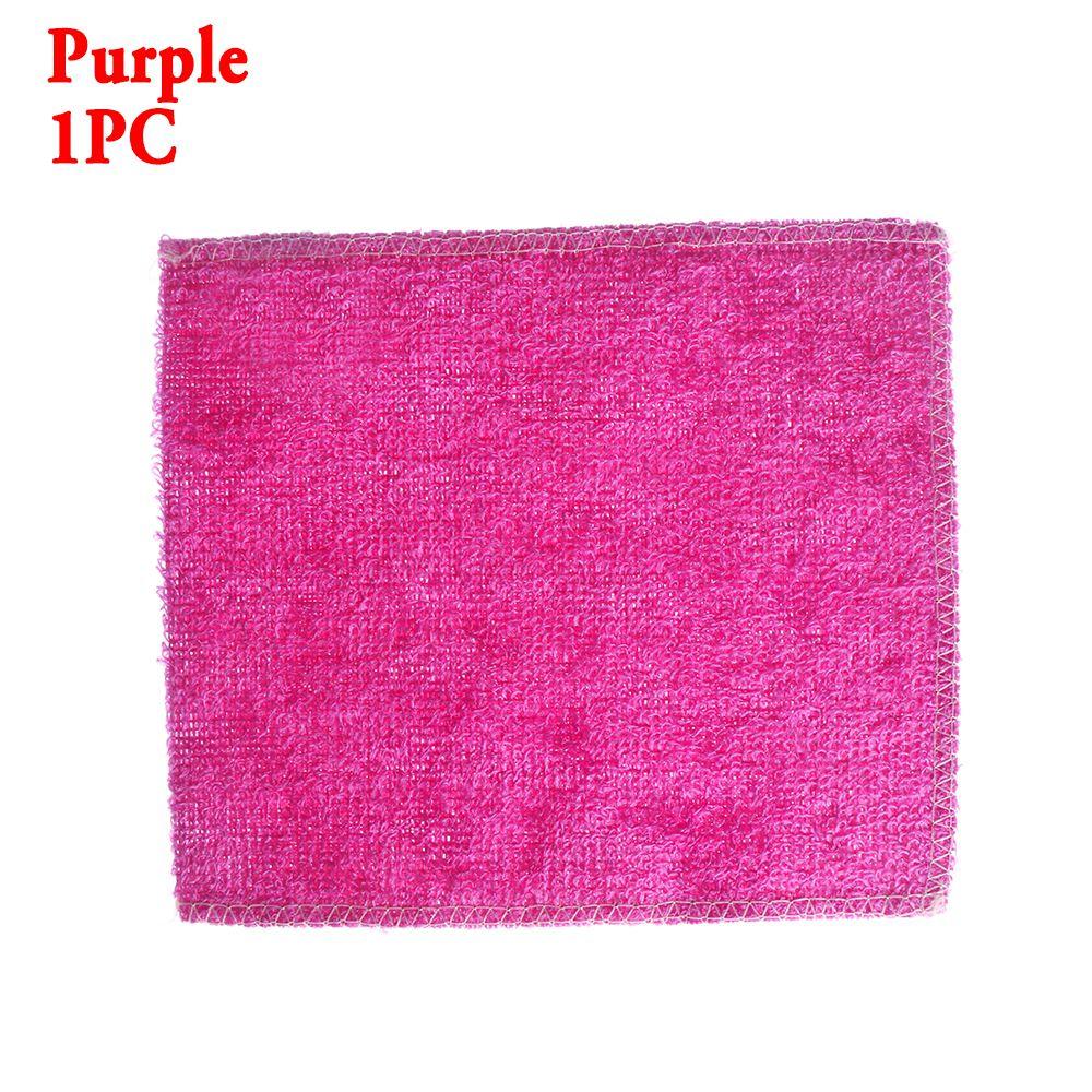1Pc Soft Multi-color Anti-grease Bamboo Fiber Cleaning Rags Washing Towel Dish Cloth Household Kitchen Dinning Accessory