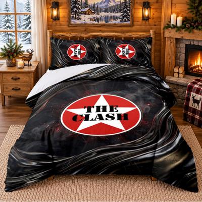 Printed 3Pcs Bedding Set The Clash Pattern Bed Sheet Pillowcase For Bedroom Decor