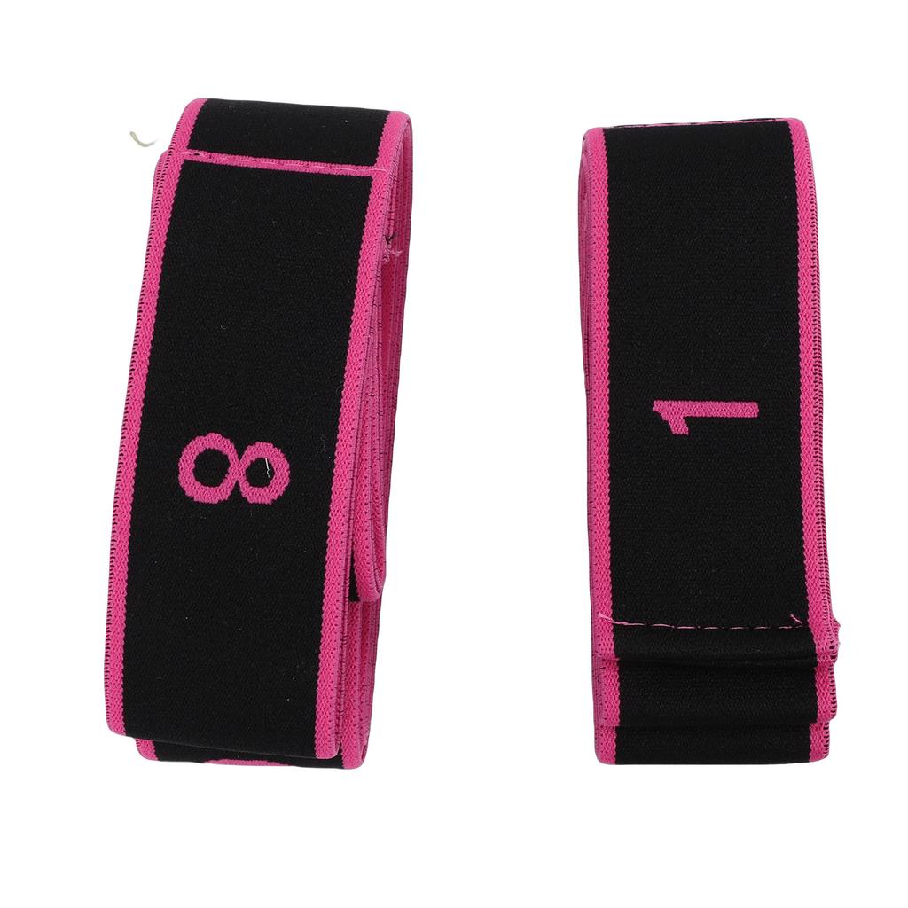 2PCS Stretching Strap with Loops 8 Segment Fitness Stretch Band for Stretching Equipment Exercise Flexibility Pink