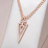 Ожерелье с подвеской из цельного циркония в форме треугольника и геометрическим узором из золота для женщин, роскошная бижутерия, модные аксессуары для ожерелья