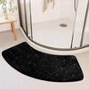 Luxury Curved Bath Rug,Non Slip Soft Absorbent Fanned Shower Mats Washable Bathroom Rug Corner Bath Tub Floor Carpet for Shower