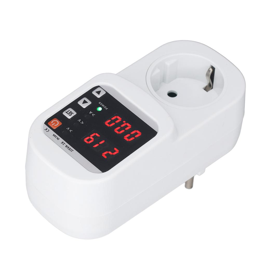 Защитная розетка от перенапряжения и тока 16А 140?210 В 230?Регулируемый сетевой фильтр-разрядник 300 В со светодиодом