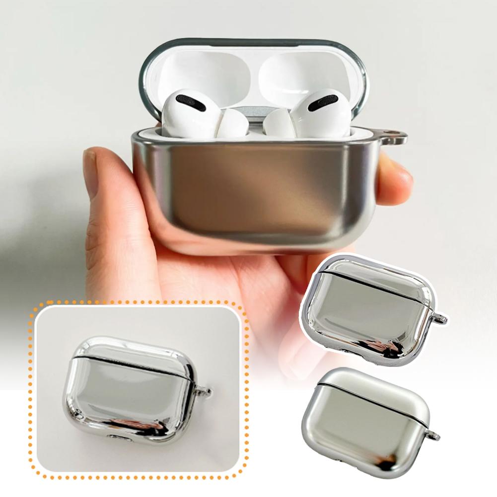 Electroplate Earphone Case For Airpods 4 Simple Protective Plastic Case Case Cover Headphone Pr U7I0