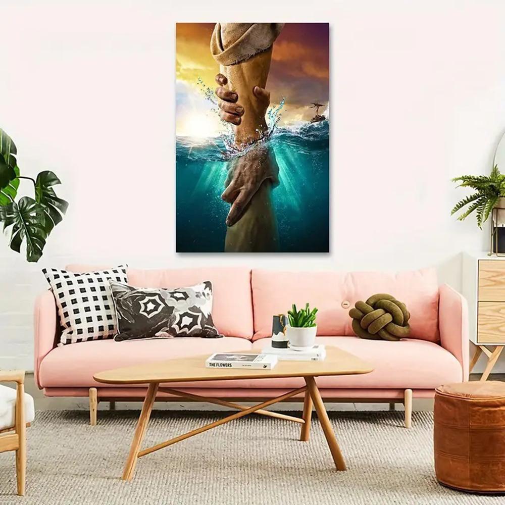 Иисус мой Спаситель Христианский Домашний Декор Дай мне свою руку Рука Иисуса Христа Религиозный Без рамы