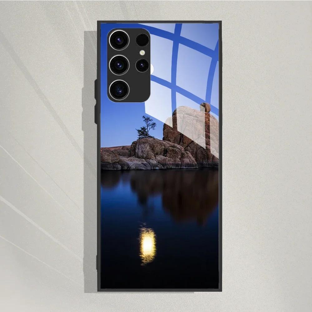 Для Samsung Galaxy S24 Ultra Чехол Жесткая Задняя Крышка из Закаленного Стекла Чехлы для Телефона Для Samsung S24 Plus Galaxy S 24 S24+ Мягкие Fundas