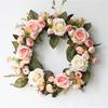 35cm Flower Rose Merry Christmas Garland Wreath Home Party Door Hanging Decor