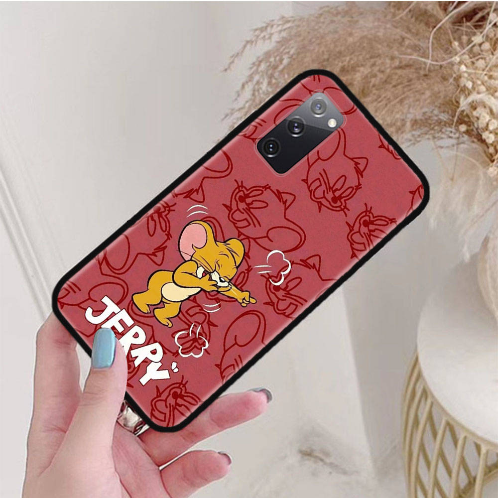 Черный чехол для Xiaomi Poco X6 X4 M5 M6 F5 F6 C65 C55 C50 C51 C40 Pro Redmi 14C A3X 13C 12C 11T 10A 9C Note 7 6 8A Plus C-43 милый кот Том Джерри мышь