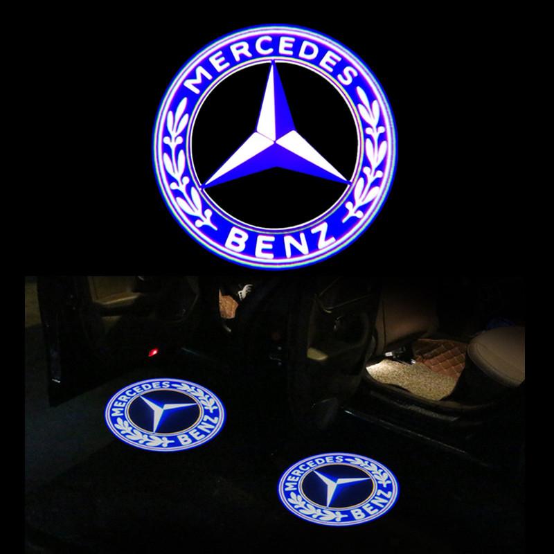 2PCS Car Door Emblem LED Light Welcome Lamp Wireless Laser Projector For Mercedes Benz B/C/E GLC Interior Mouldings TYD-BENGCHI QH1