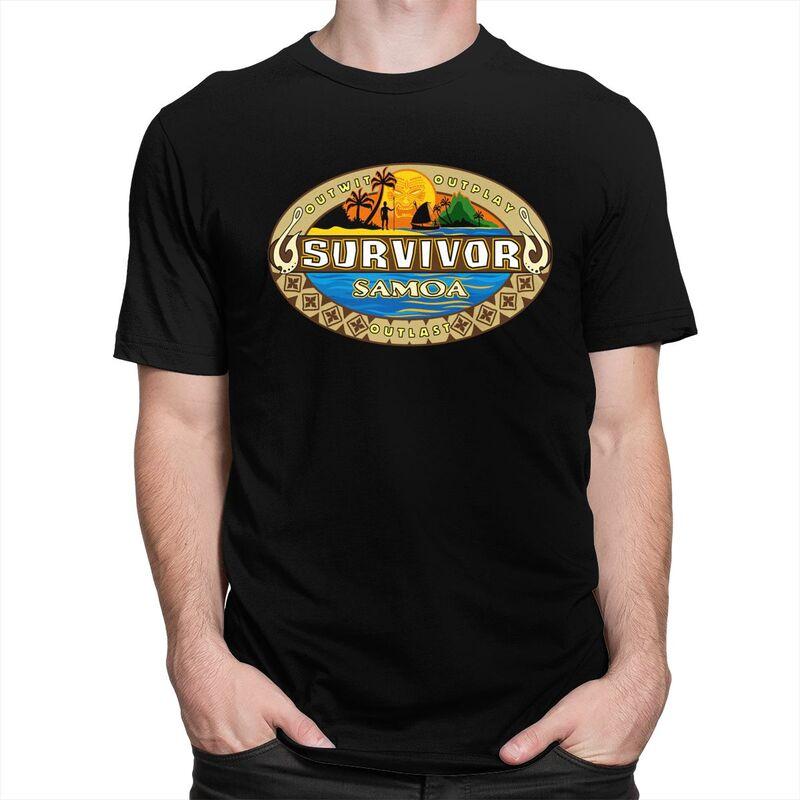 Мужские футболки с коротким рукавом для игры-приключения Survivor, повседневные, модные, приталенные, из чистого хлопка