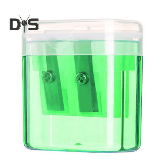 Double Hole Pencil Sharpener with Storage Box Premium Blade Home Office Kids Pencil Sharpener Stationery Supplies