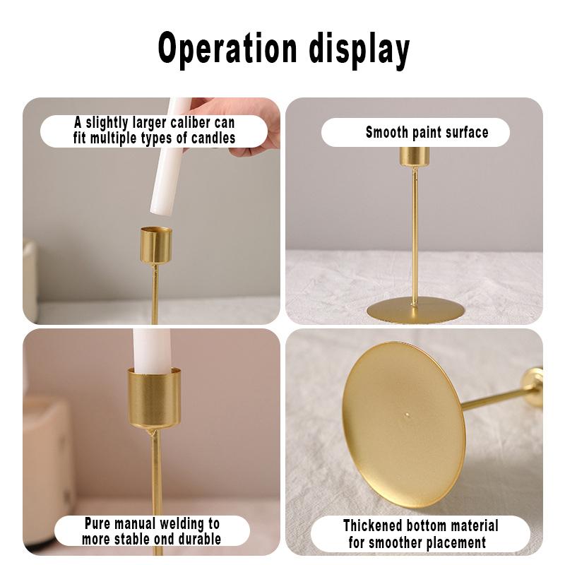 1 Piece of Simple Single Bracket Durable Iron Candle Holder Candlelight Dining Table Home Kitchen Bar Decoration