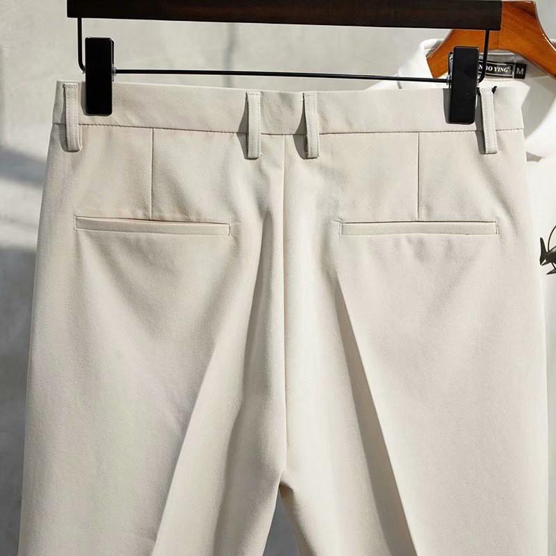 Mens Slim Fit Straight Cut Chino Shorts Casual Pants With Wrinkle Resistance