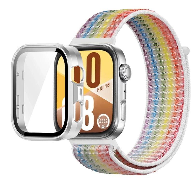 Нейлоновый ремешок + ПК-корпус для Huawei Watch Fit 3/4/4 Pro Защитный чехол от падения + Удобный дышащий браслет Ремешок Correa