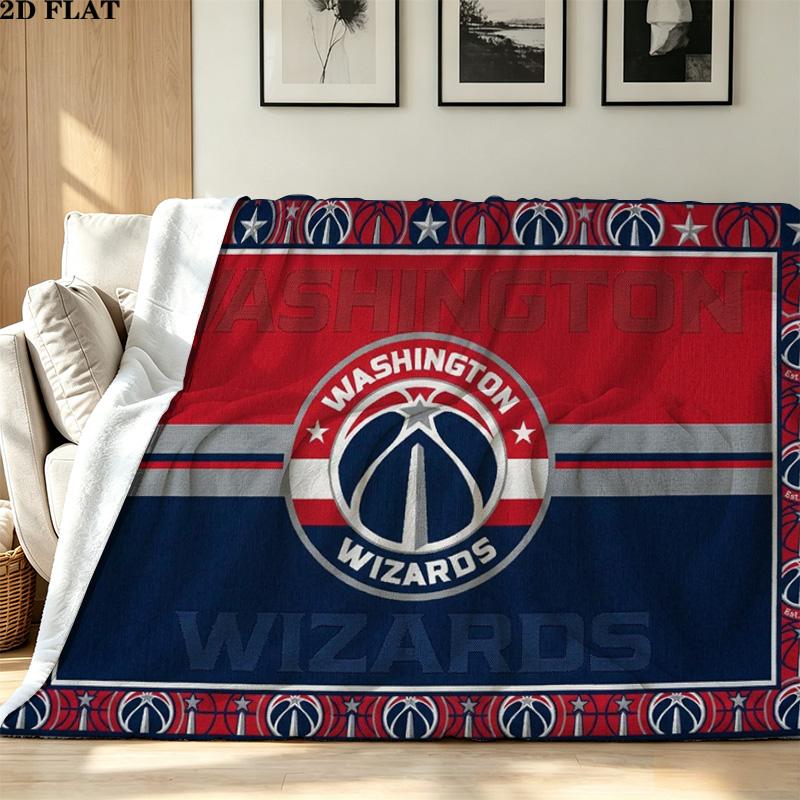 Washington Wizards Print Flannel Blanket High Quality Warm Comfortable Cover for All Seasons Perfect for Gifts Home Decor
