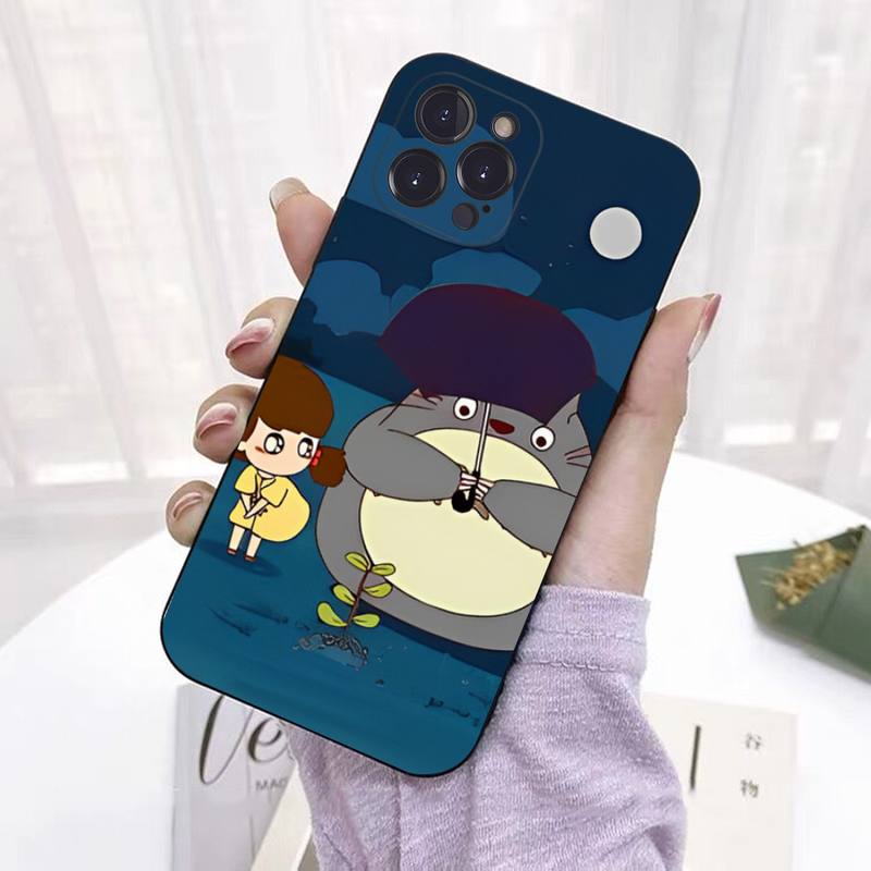 Чехол для телефона Capa Black Shell totoro для iPhone 8 7 6 6S Plus X SE 2020 XR XS 14 11 12 13 Mini Pro Max, чехол для мобильного телефона