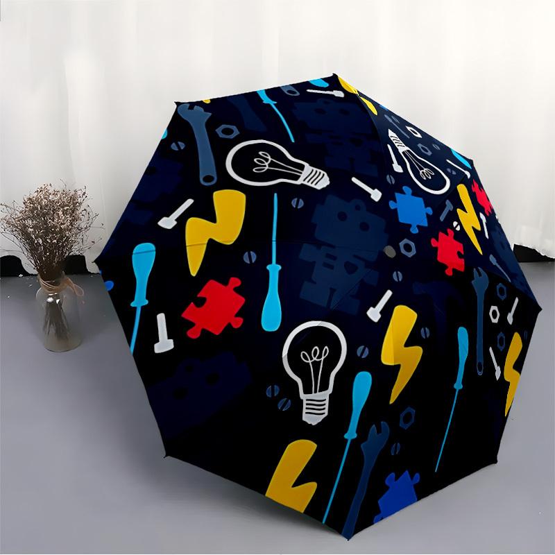 1pc Light bulb Open/Close Folding Umbrella, All- Portable Umbrella for & Men, Stylish Accessory (Holiday Gift) 8-Rib yy251213163