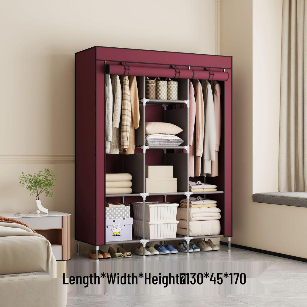 Многослойный нетканый тканевый шкаф с пылезащитным чехлом и каркасом из железных труб