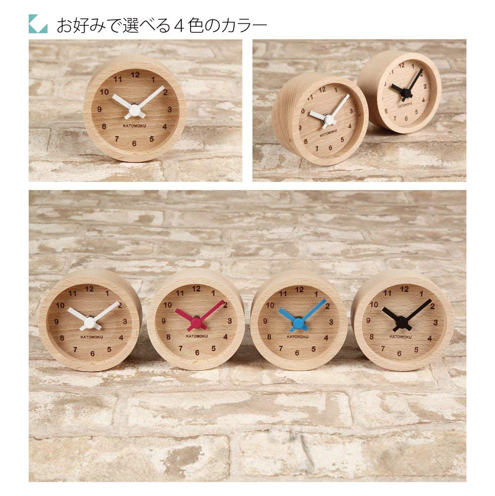 KATOMOKU Muku мини-часы круглые белые деревянные настольные часы km-26WH 85×85×46мм