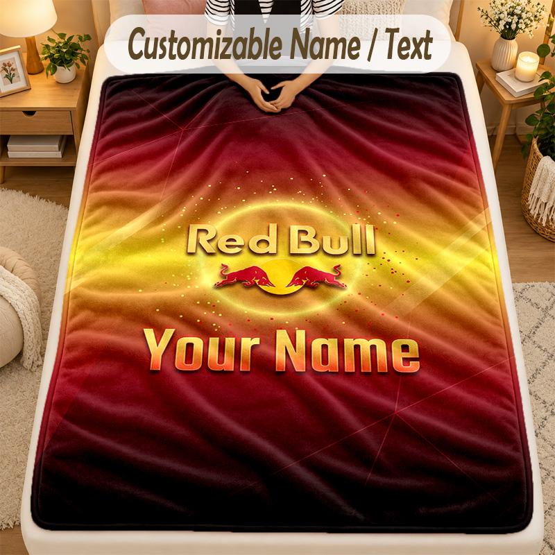 Flannel BlanketRB Leipzig FC Custom Name Text Personalized Soft Warm Throw Blanket Home Decor Gift