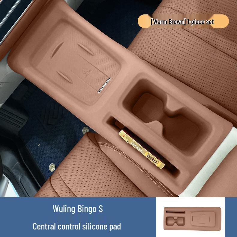 Wuling Bingo S Silicone Mat with Wireless Charging and Cup Holder - Non-slip Central Control Interior Accessory