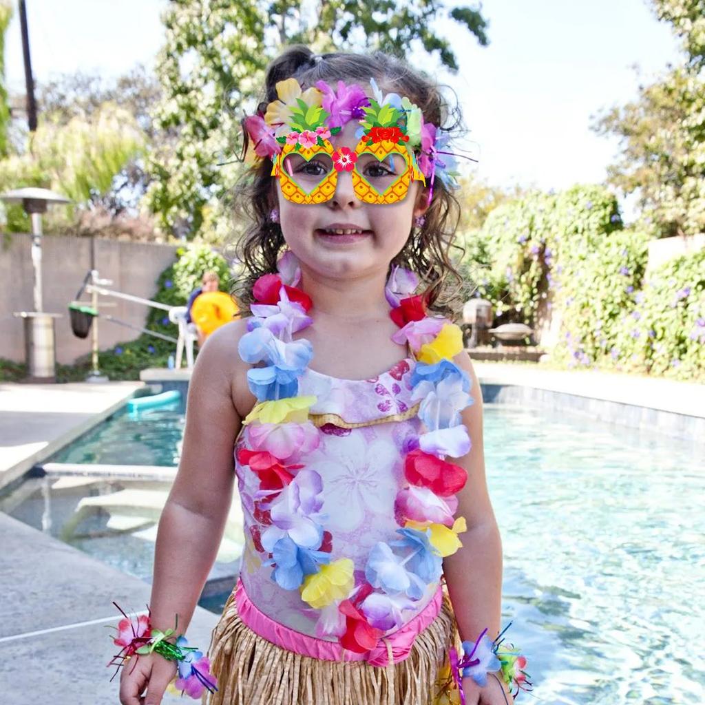 Hawaii Party Paper Glasses Summer Beach Party Gifts For Kid Flamingo Parrots Glasses Photo Props Tropical Aloha Luau Party Decor