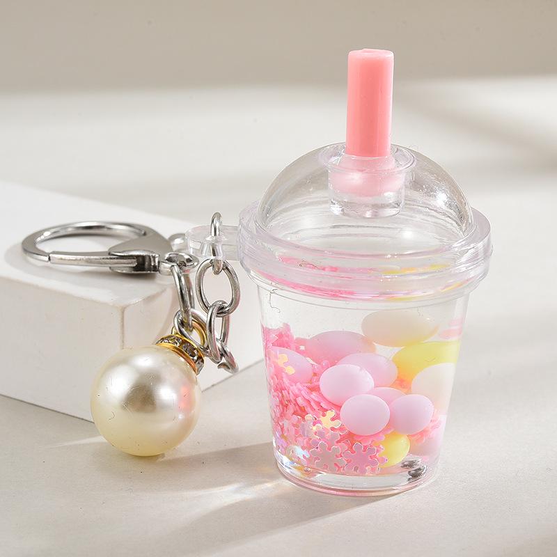 Подвеска Quicksand Pearl Milk Tea — креативный аксессуар для брелоков, телефонов или рюкзаков