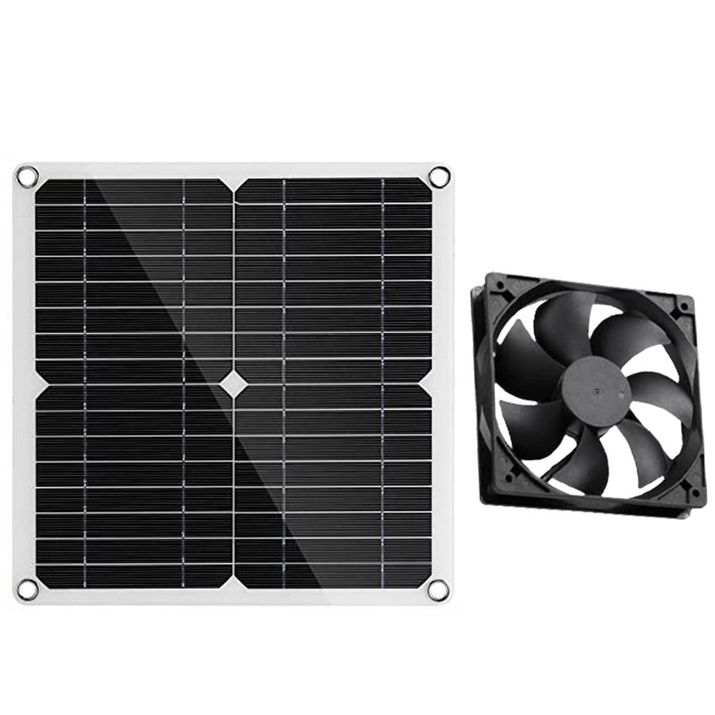 Solar Exhaust Fan 12W Mini Ventilator Solar Panel Powered Fan Air Extractor for Dog Chicken House Farm Shed RV Greenhouse Fan