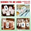 1set 80pcs 4 styles Printed Paper Thank You Gift Tags Rectangle Mixed Shapes 7.7x5.1cm Hole: 5mm 20pcs/style