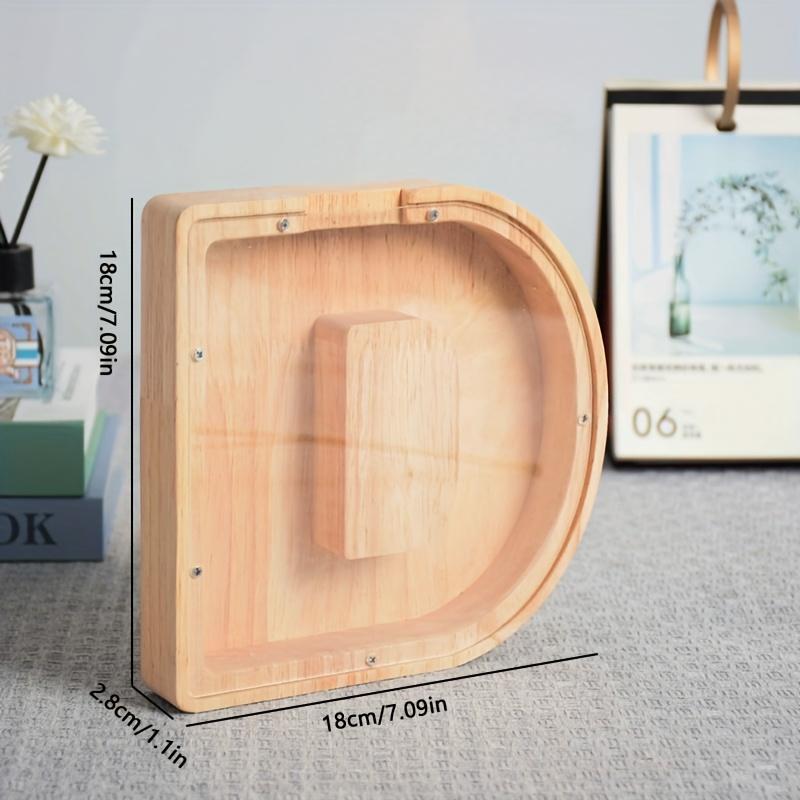 Уникальный прозрачный дизайн Деревянная копилка с алфавитом A-Z для хранения монет и мелочи, Креативный подарок на день рождения, Подарок для декора дома на Хэллоуин