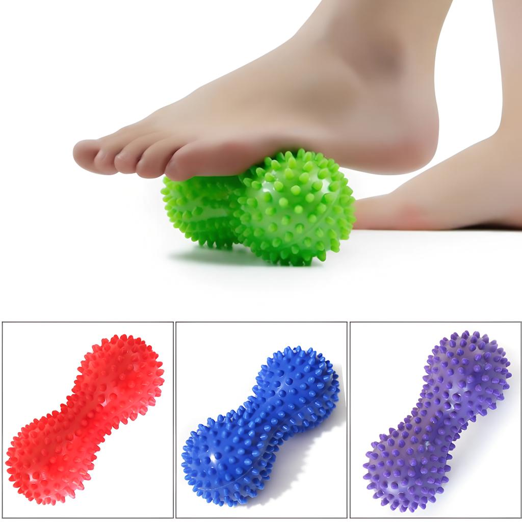 Массажный мяч в форме арахиса из ПВХ, йога, фитнес-мяч, расслабляющий массажер для тела с шипами