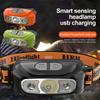 LED Sensor Headlamp New USB Rechargeable Strong Light Waving Induction Waterproof Fishing Headlamp Built-in Lithium Battery Head