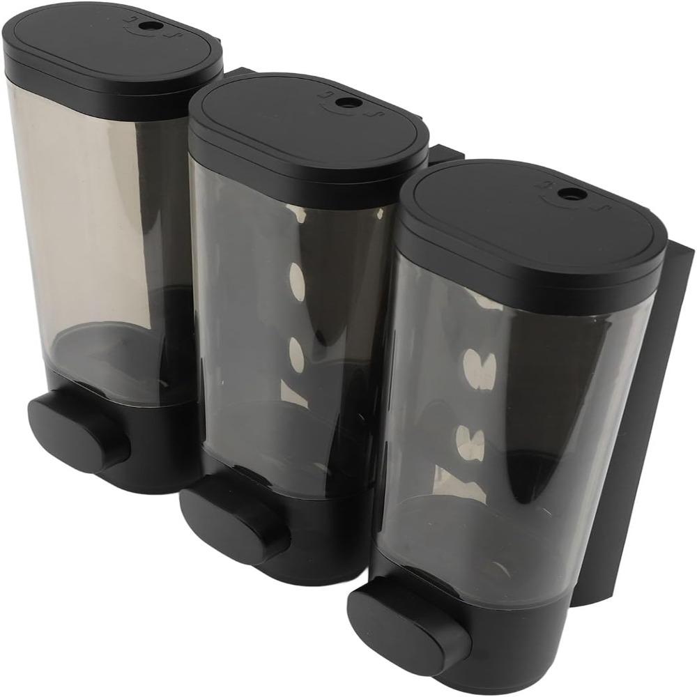 300ml Container Shampoo Conditioner Dispenser No Drill 3 Chamber Dispenser For Hotel