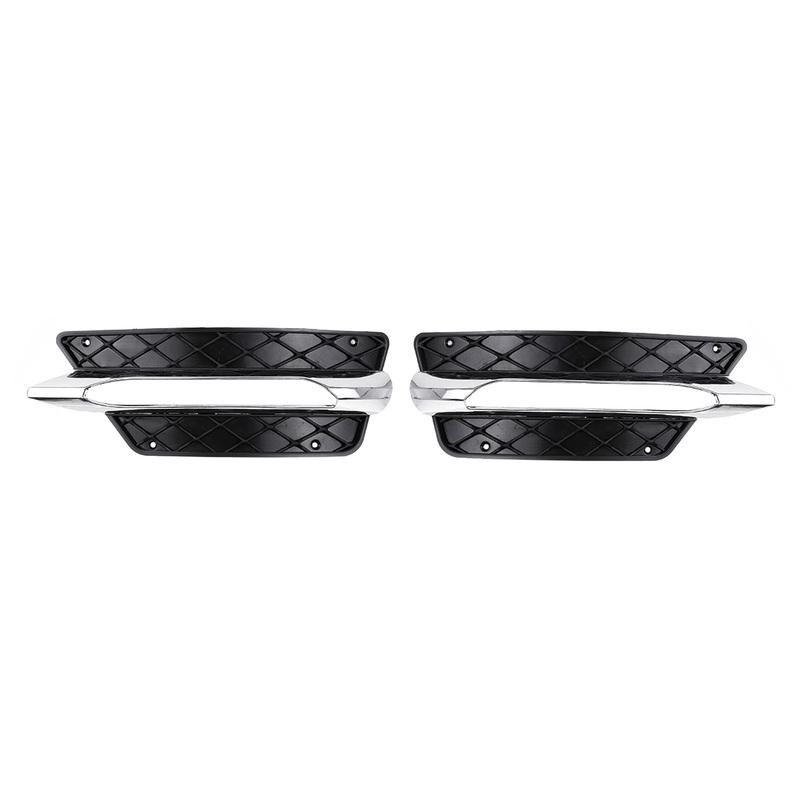 L/R Для Mercedes For Benz C-Class W204 2012-2014 Передний бампер Решетка ДХО Накладка Серебристое покрытие Кожухи фар Декор