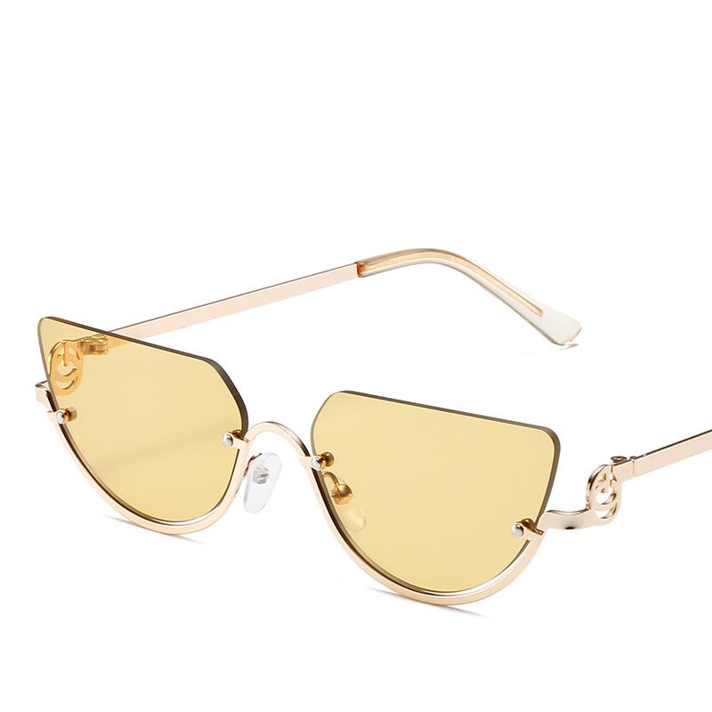 New Metal Half Cat Eye Sunglasses Women Decorative Eyewear Holiday Outdoor Trendy Fashionable Sun Glasses Uv400