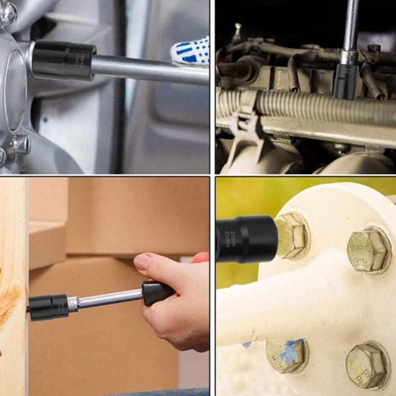 Профессиональный стальной спиральный ударопрочный съемник болтов и гаек 9-19 мм (метрический размер) с антикоррозийным покрытием, в кейсе