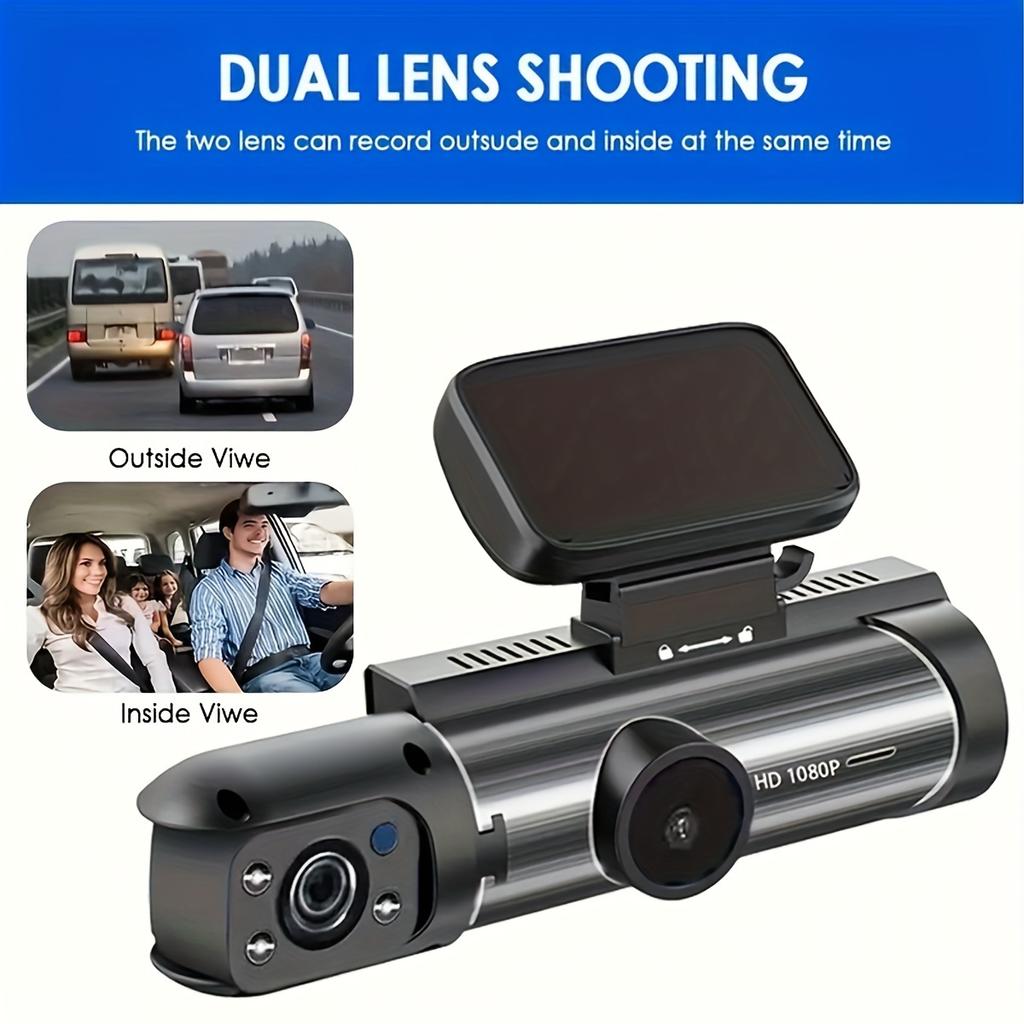 1080P Dual Camera Dash Cam For Cars With IR Night Vision, Loop Recording, And Wide Angle Lens - 3.16 Inch IPS Screen