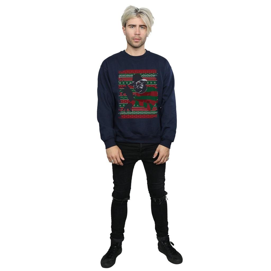 A Nightmare On Elm Street Mens Christmas Fair Isle Sweatshirt