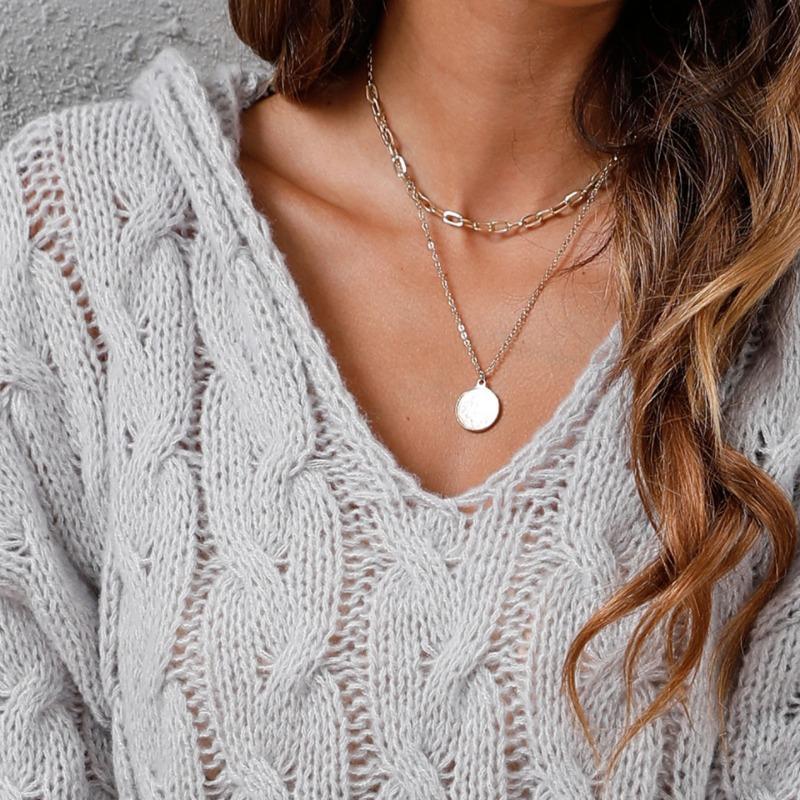 Autumn and Winter Women's Thickened Twist Knit V-Neck Hooded Loose Pullover Sweater