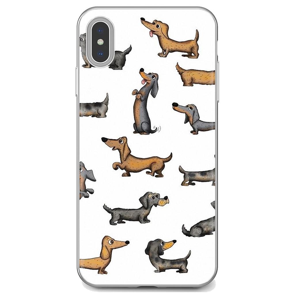 Мягкий чехол для iPhone iPod Touch 11 12 Pro 4 4S 5 5S SE 5C 6 6S 7 8 X XR XS Plus Max 2020, мягкий чехол с силуэтом таксы, щенков, собак