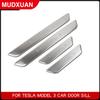 Tesla Door Sill Metal Pedal Protector Cover Accessories For Model 3 Car Threshold Strip Decoration Sticker Model3 2017-
